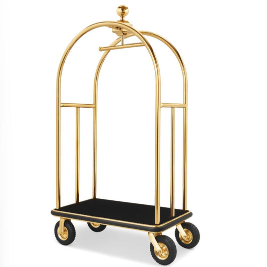 Heavy-duty hotel luggage cart designed for easy and efficient luggage transport in hotel lobbies and guest accommodation