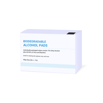 Biodegradable 75% Ethyl Alcohol Wipes with Aloe Vera and Vitamin E (5x7") 
