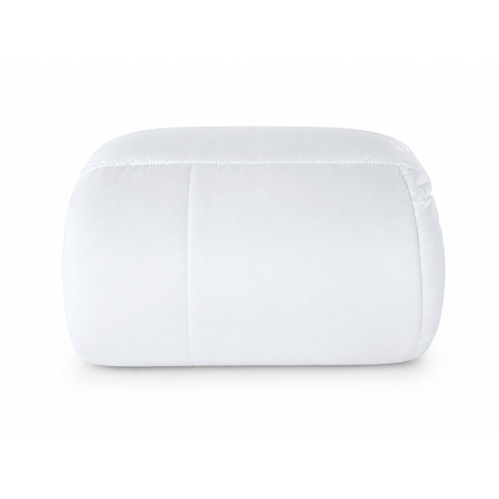 Folded white duvet insert with smooth fabric and plush filling, designed for soft, lightweight comfort and easy everyday bedding.