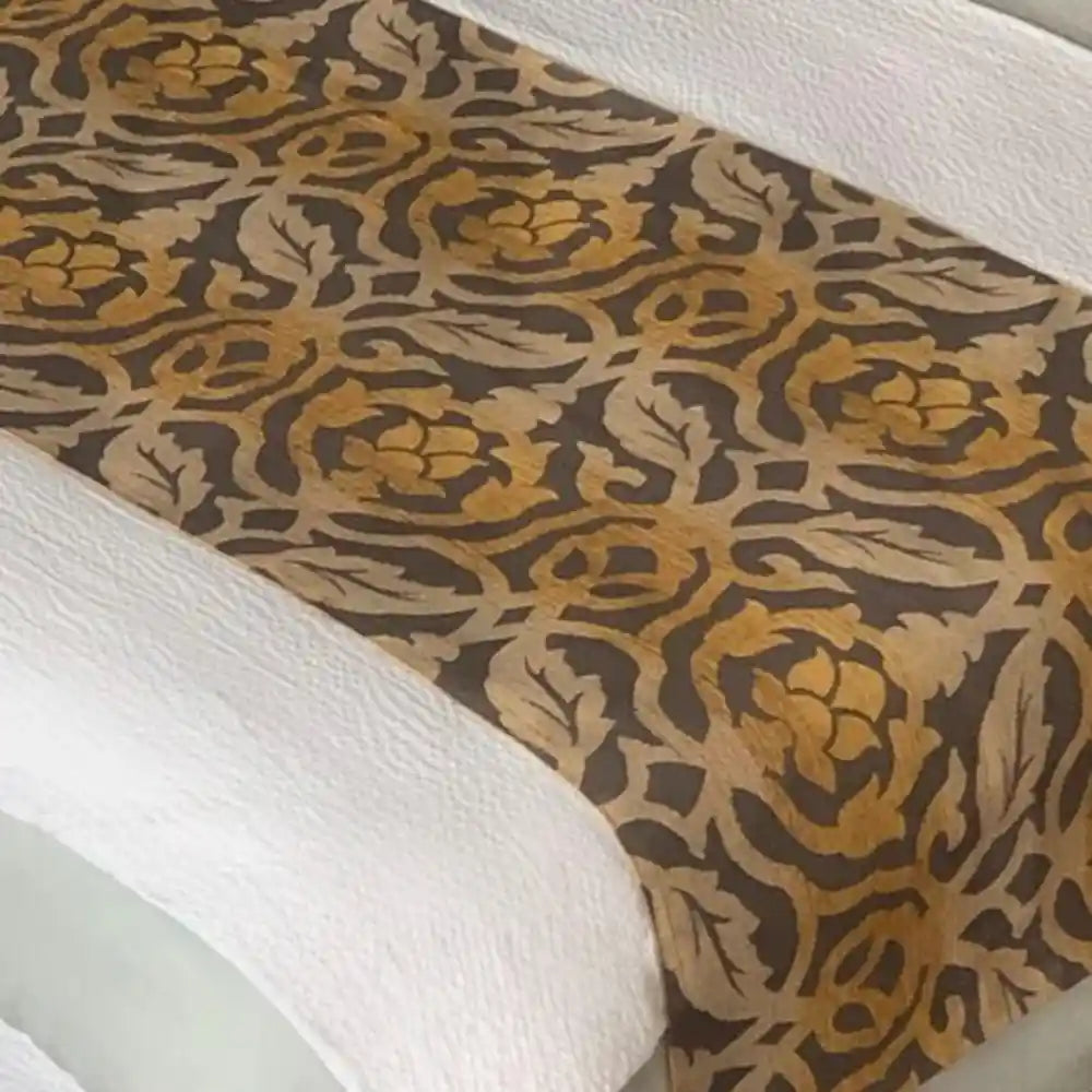 Brown decorative bed scarf