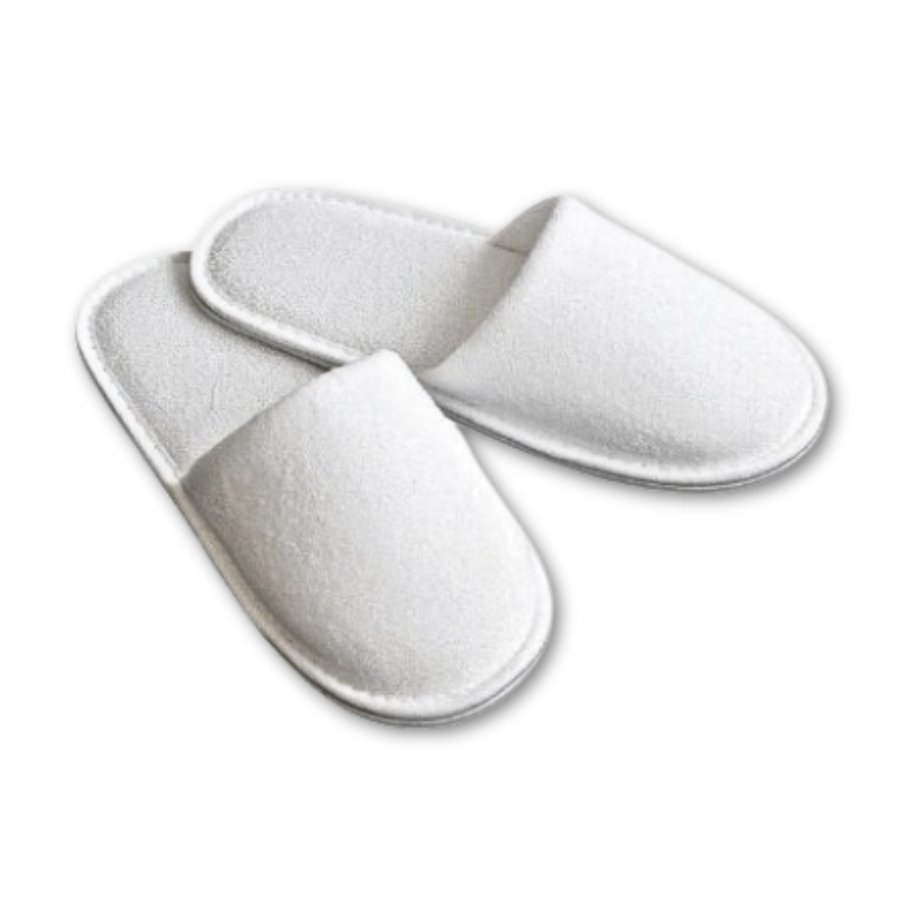 White Closed Toe Hotel & Spa Slippers