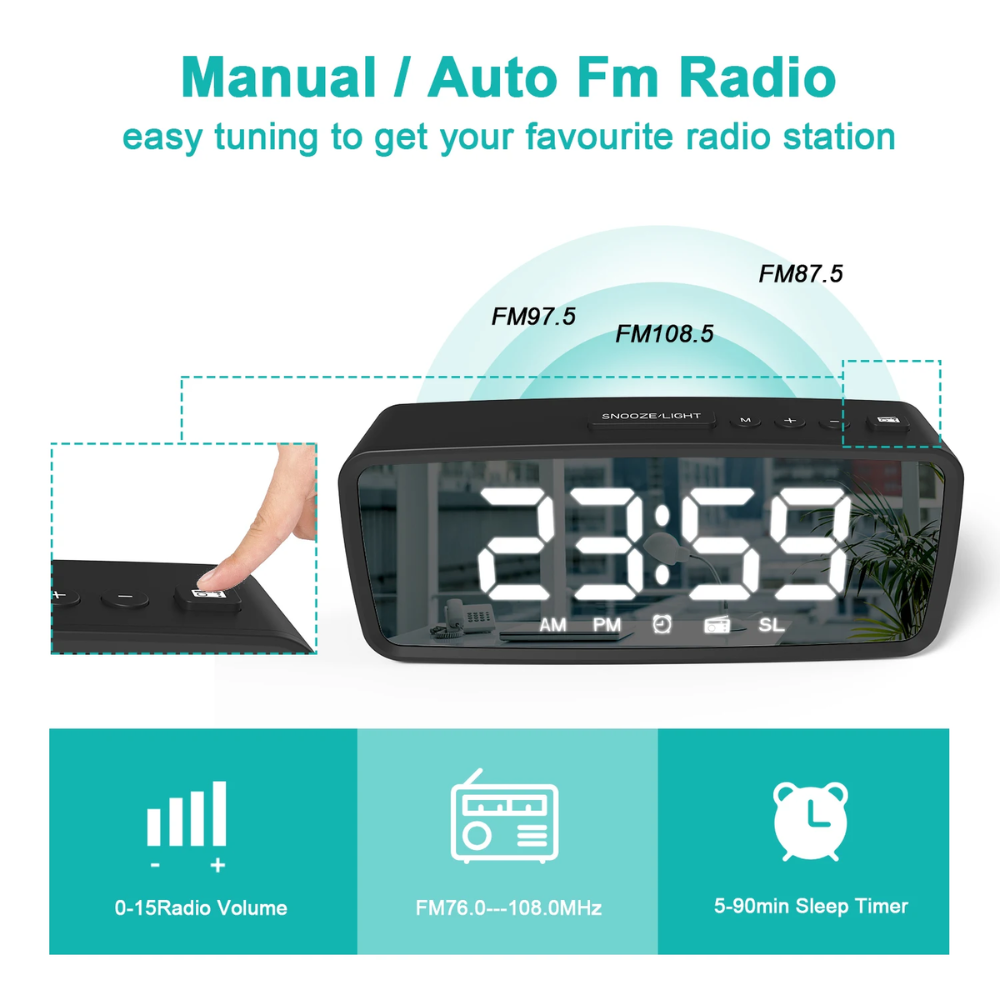 Alarm Clock with FM Radio Manual.