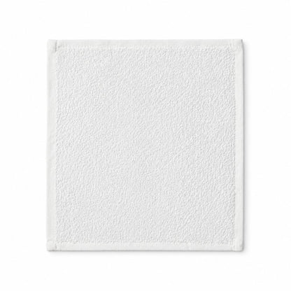 White terry washcloth laid flat on a clean background, featuring soft absorbent loops and neatly finished edges for everyday use.