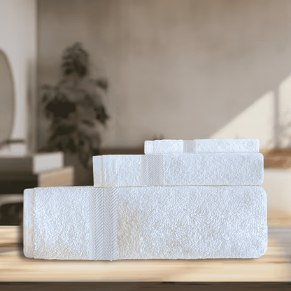 High-quality 3pc Turkish cotton towel set for hotels, bulk hospitality supply with bath towel, hand towel, and facecloth
