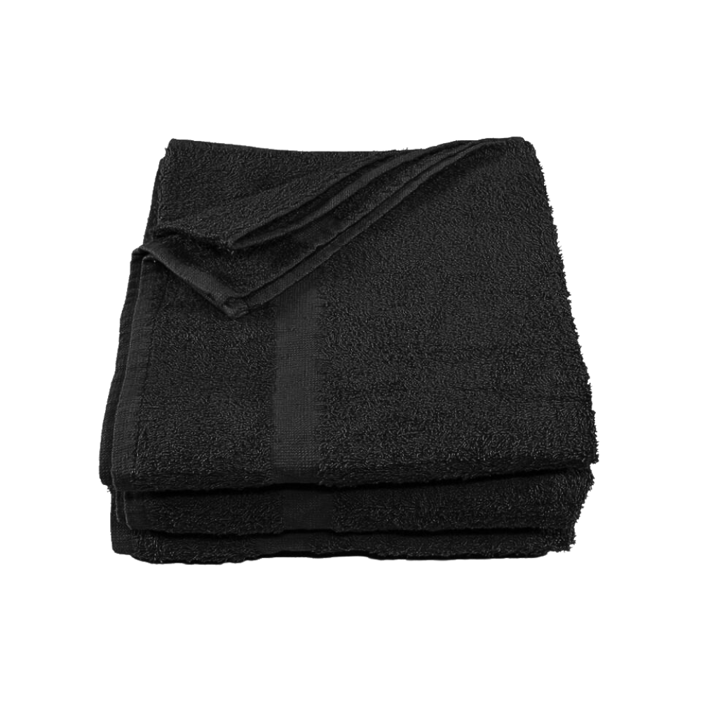 Colored Spa and Hotel Bath Towels - Black