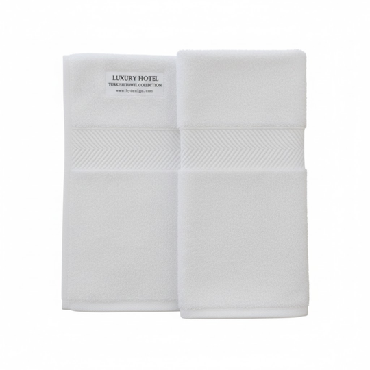 Close-up of hand towel fabric showcasing a smooth, plush texture and durable cotton fibers