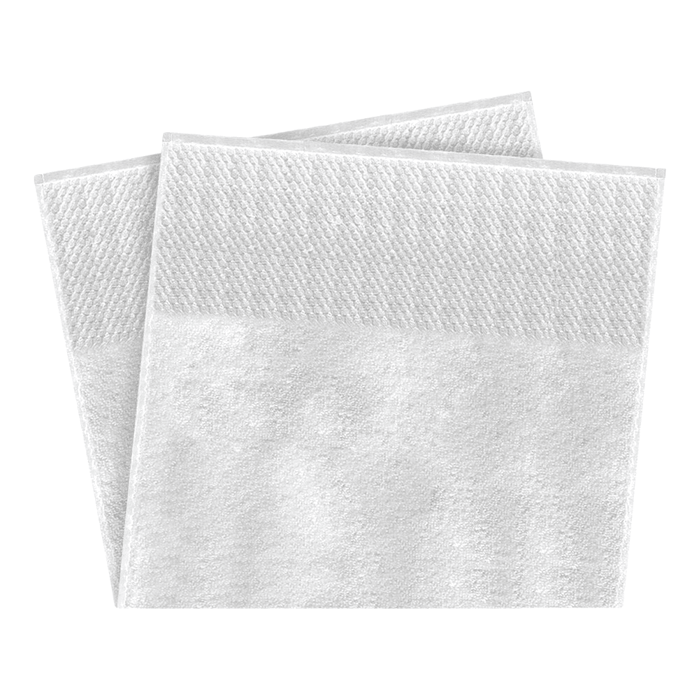 Detailed view of jacquard stripe borders on a cotton bath towel, adding texture and visual sophistication