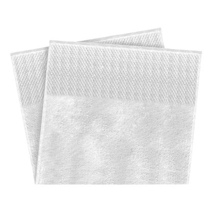 Detailed view of jacquard stripe borders on a cotton bath towel, adding texture and visual sophistication