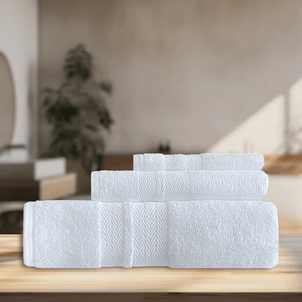 Wholesale towels designed to balance affordability and quality, offering a quick-dry feature that’s perfect for washrooms in Airbnbs or small boutique hotels. BWG Series - 3 Pc Towel Set