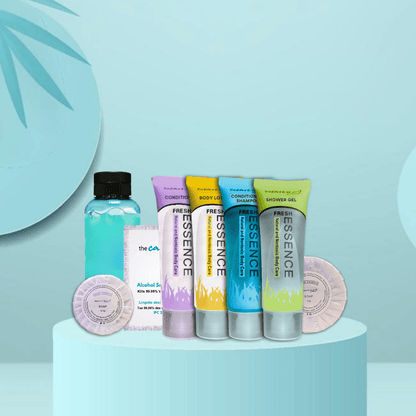 The Care Kit Combo 7 Different View - Includes Conditioner, Body Lotion, Conditioning Shampoo, Shower Gel, Alcohol Sanitizing Wipe, 2 Soaps, and Mouth Wash