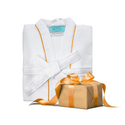 Relax in Style: Kimono-Inspired Cotton-Polyester Blend Waffle Bathrobe - Assorted Colors