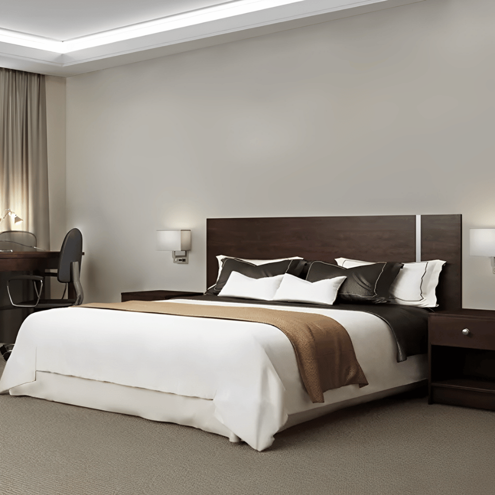 Bellamy Modern Dark Wood Bed - Side View