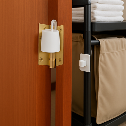 Durable door holder for hotels and facilities, lightweight plastic stopper for easy housekeeping access and safety
