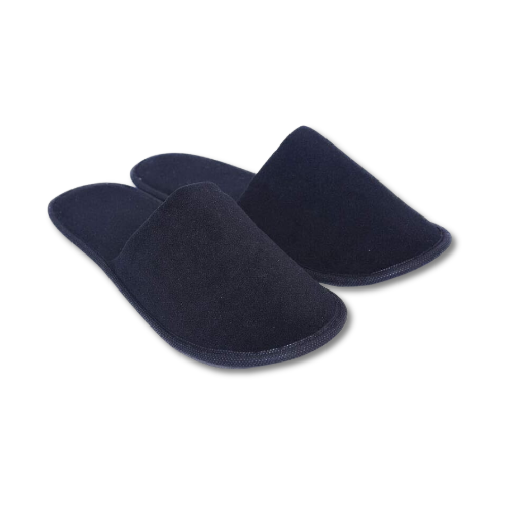 Black Active Touch Slippers, soft cotton and non-slip design.