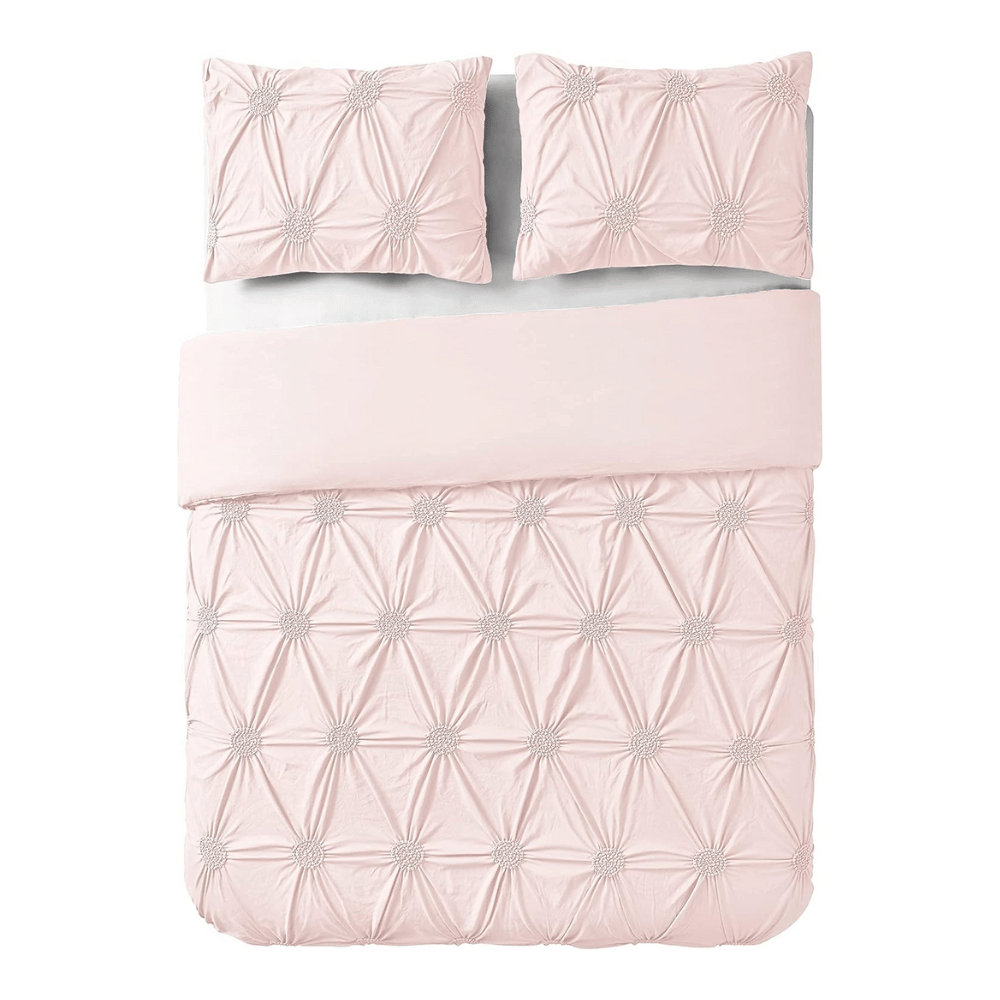 Pink bed and pink pillows