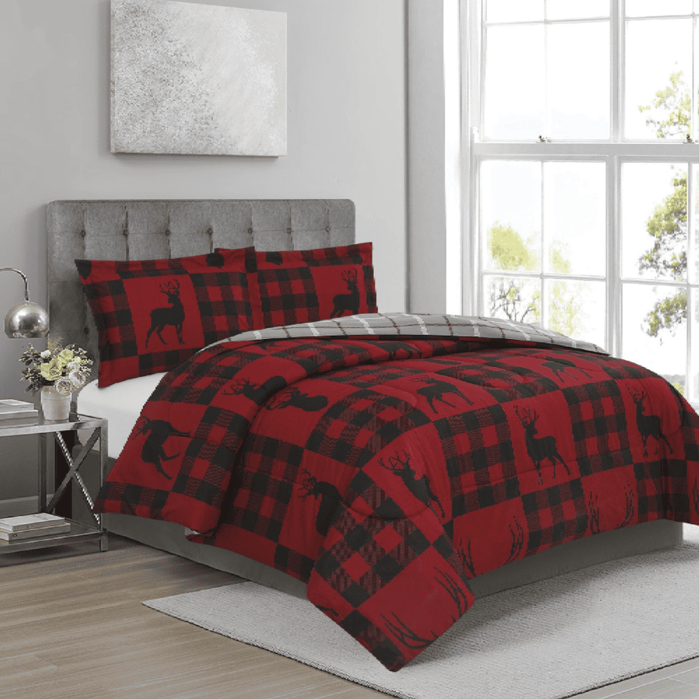 3Piece Buffalo Plaid Comforter Set HYC Design & Hotel Supply