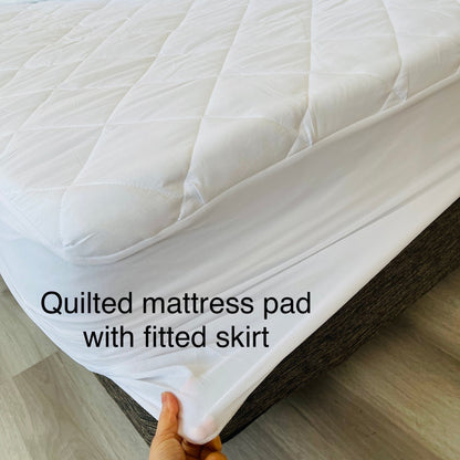 Fitted Elastic Skirt Quilted Mattress Pads