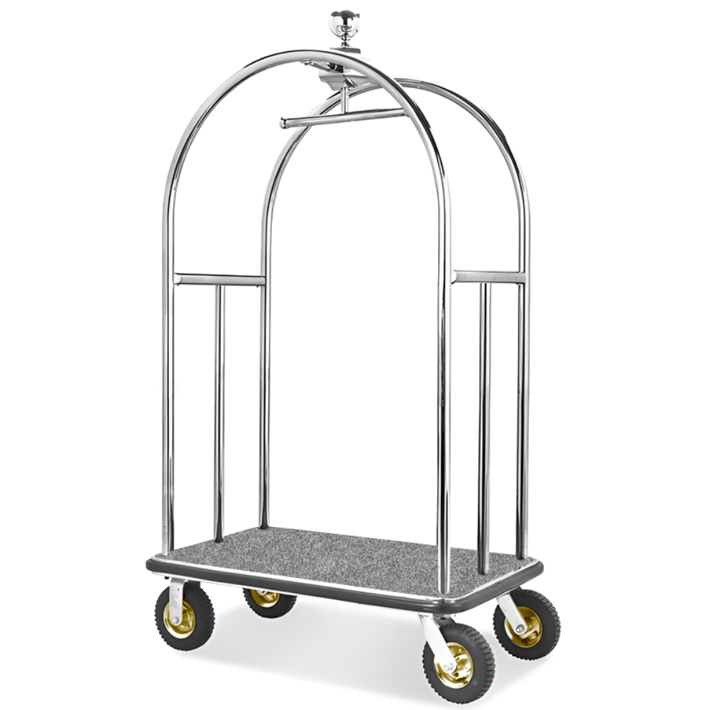 Luxury Birdcage Bellman Cart - Chrome
