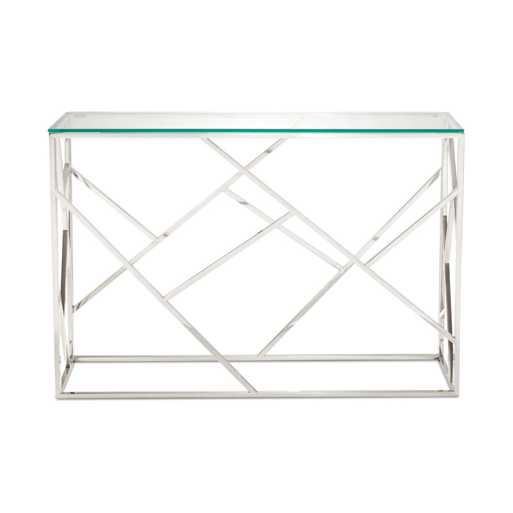 Carole Console Table with a glass top