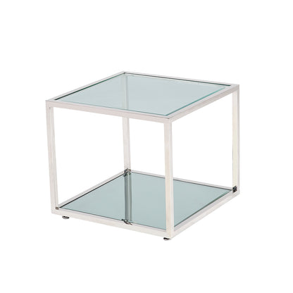 Caspian End Table with Tempered glass top