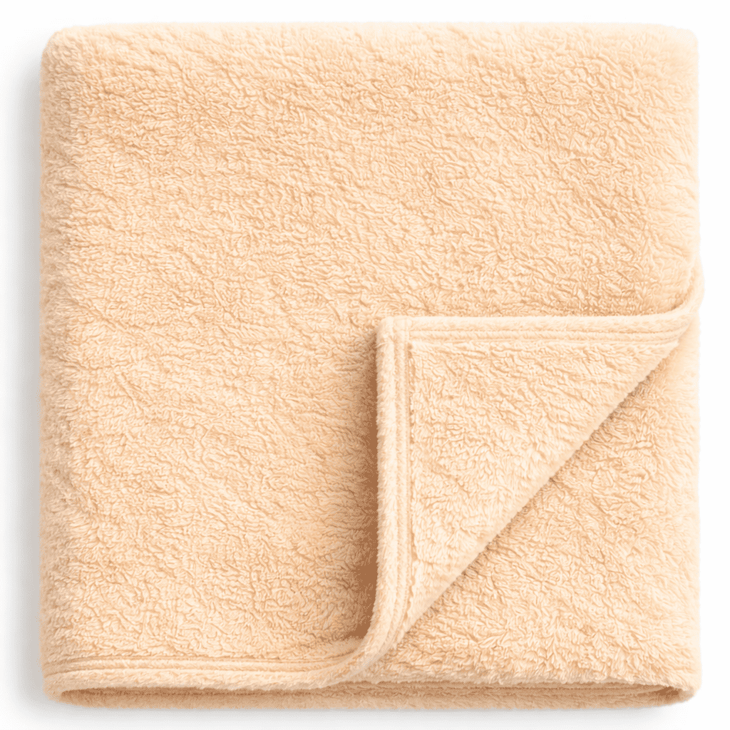 Luxury champagne fleece blanket, warm and comfortable perfect for hospitality use.