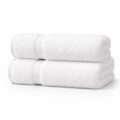 Plush organic Turkish cotton bath towel with a soft, absorbent texture designed for everyday comfort and quick drying