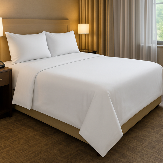 Premium 250 thread count cotton duvet cover in Twin, Double, Queen, and King, designed for hotels, resorts, and Airbnb comfort.