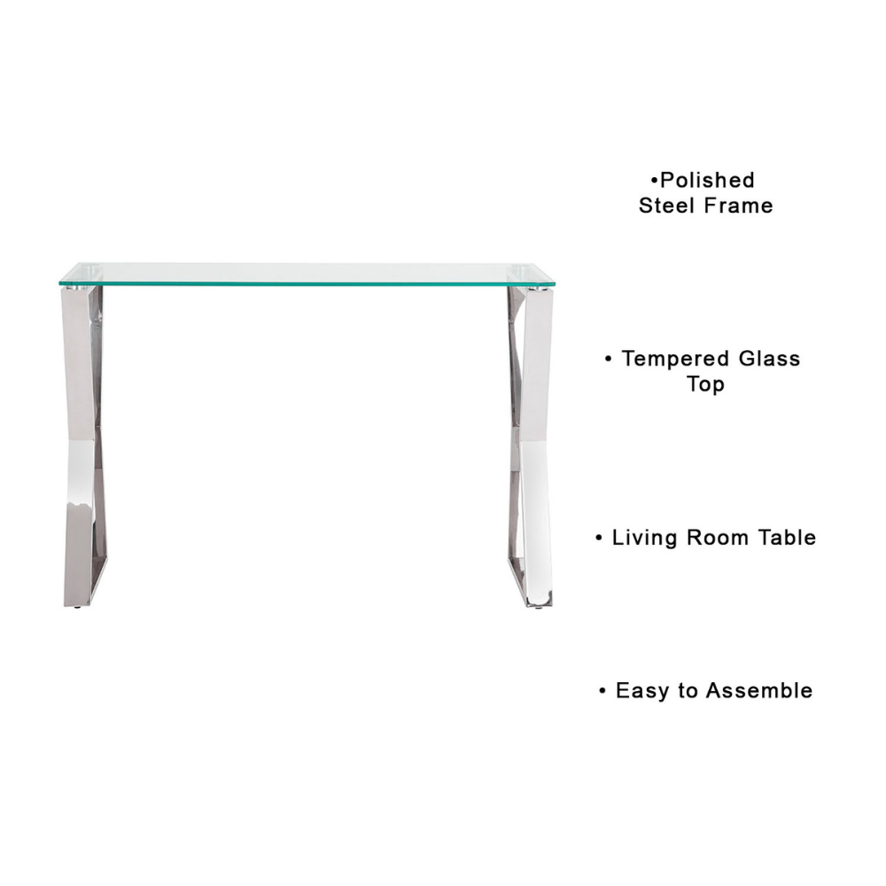 Chic design of Tempered Glass, Stainless Steel. Ideal for any room. Elevate your space effortlessly