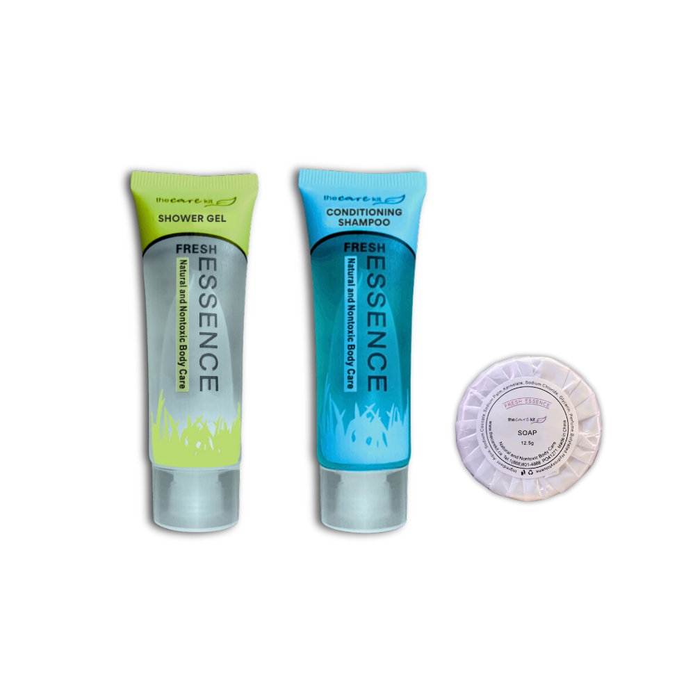 Hotel Mini Amenities - Combo 19 (3 Pcs) - Includes Shower Gel, Conditioning Shampoo, and Soap