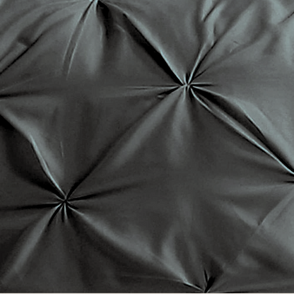 3pc Pintuck Duvet Cover Set / Dark grey  ( closer view pattern).