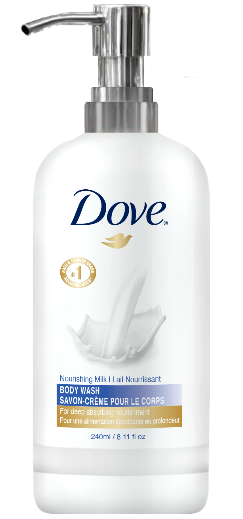 Dove body wash, moisturizing formula, gentle skin care, ideal for hotels, guest bathrooms, and hospitality use