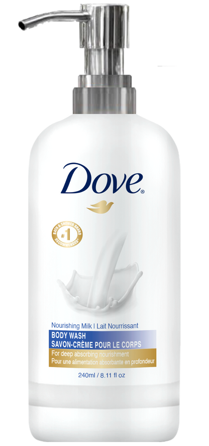 Dove body wash, moisturizing formula, gentle skin care, ideal for hotels, guest bathrooms, and hospitality use