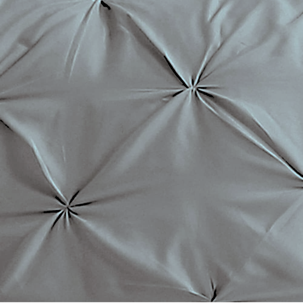 3pc Pintuck Duvet Cover Set / Grey ( closer view pattern).