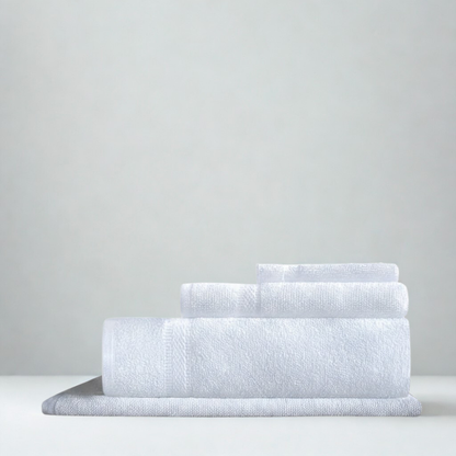 Close-up of cotton towel fabric showing dense yarn loops for a soft, plush, and comfortable feel