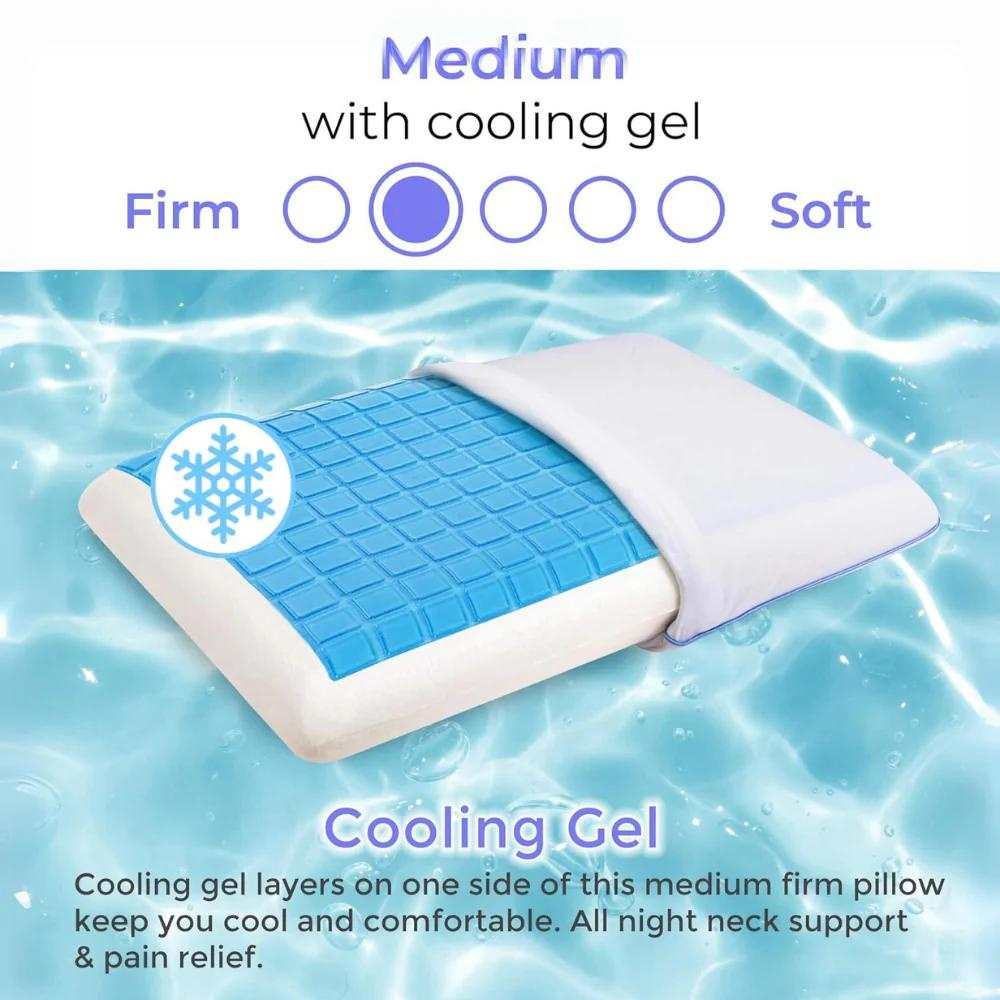 Gel Memory Foam Pillow- Medium softness with cooling gel