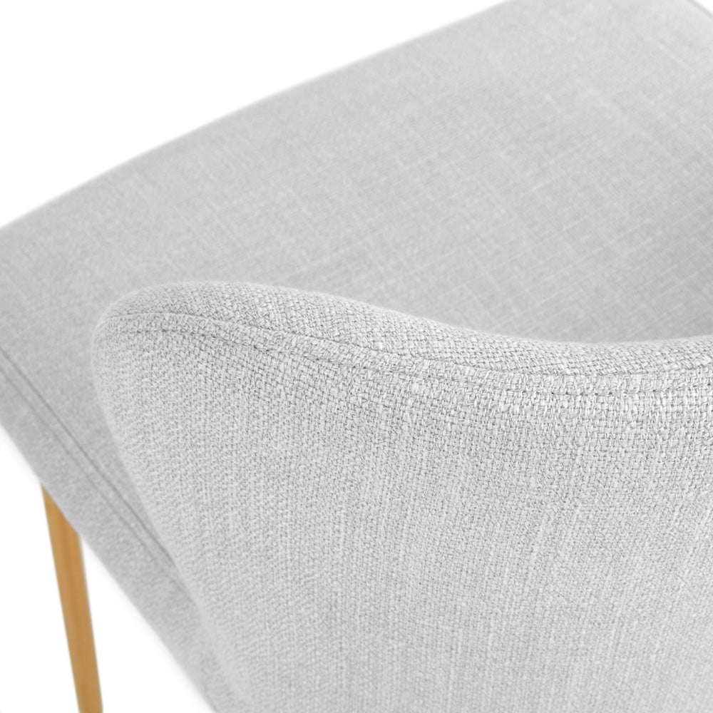 GY-DC-804G Malta Dining Chair  Light Grey Linen with Gold  Legs