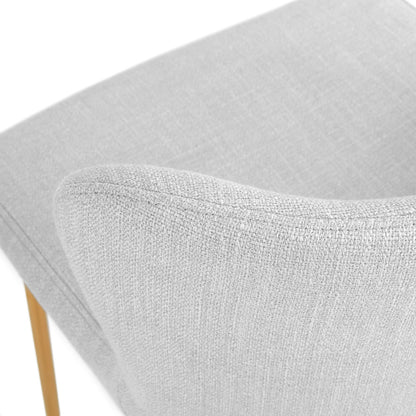 GY-DC-804G Malta Dining Chair  Light Grey Linen with Gold  Legs