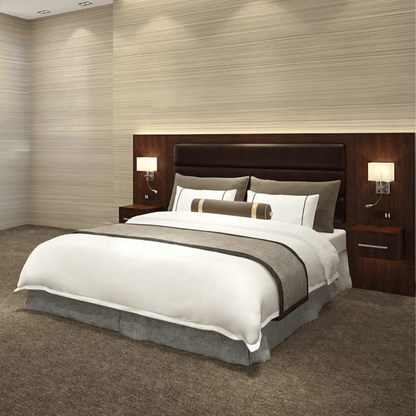 Maxim Mahogany Colored Wood Bed - Side View