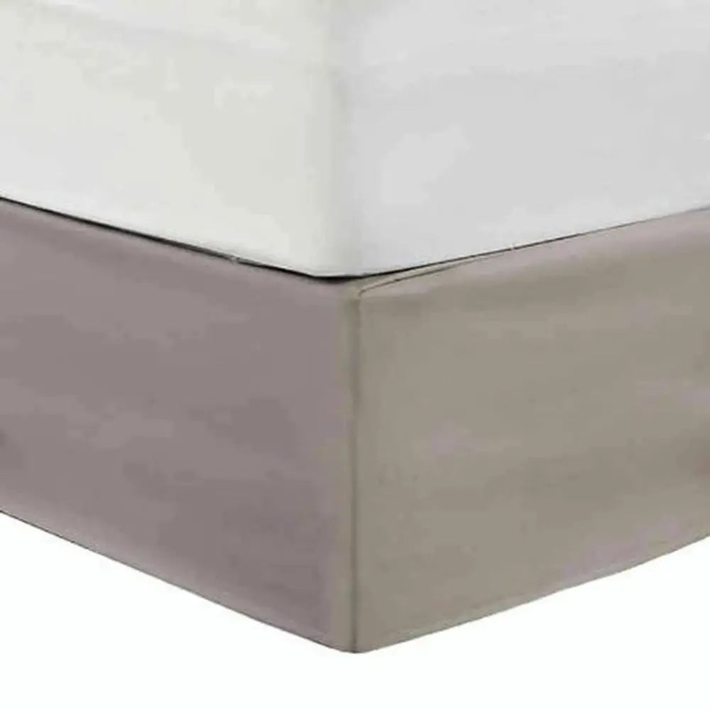 Bed Skirts with No Pleat - Brown - Affordable king-size bed hugger with waterproof construction and lightweight hypoallergenic materials, ideal for boutique Airbnb stays