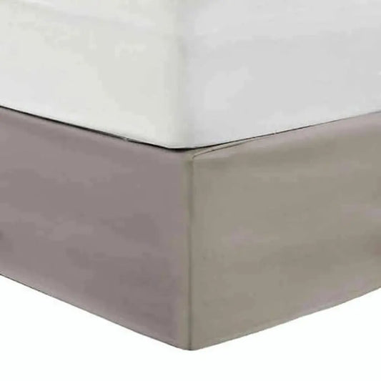 Bed Skirts with No Pleat - Brown - Affordable king-size bed hugger with waterproof construction and lightweight hypoallergenic materials, ideal for boutique Airbnb stays