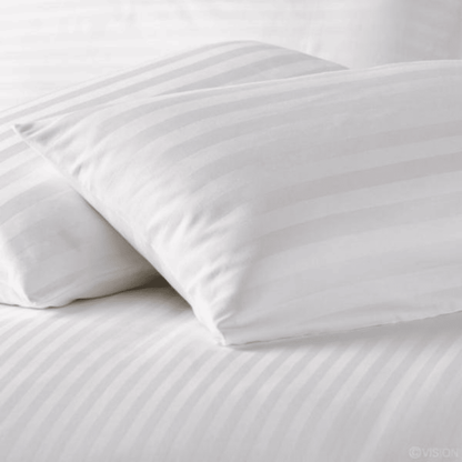 Pillowcases - Cotton Polyester Blend Sateen Stripes - 300 Thread Count