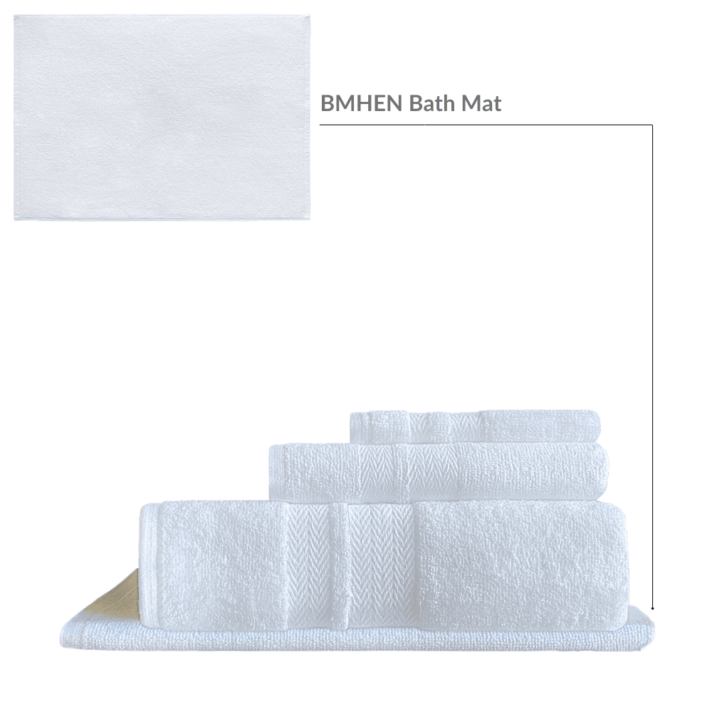 Timelessly designed hotel towels with quick-dry properties, perfect for businesses needing versatile quantities for washroom upgrades. BWG Series - 7 Pc Towel Set - White Background