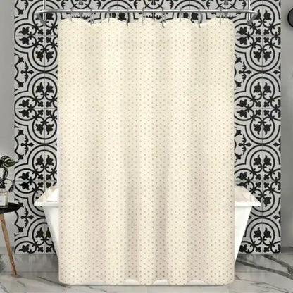 Heavy Duty Button Hooked Dot Pattern Shower Curtains