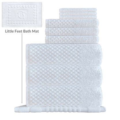 Premium-quality hotel towels available in various quantities, tailored to meet the needs of hotels, Airbnbs, and vacation rentals seeking long-lasting and quick-dry solutions. DT Series Towel Set - 10 Pc