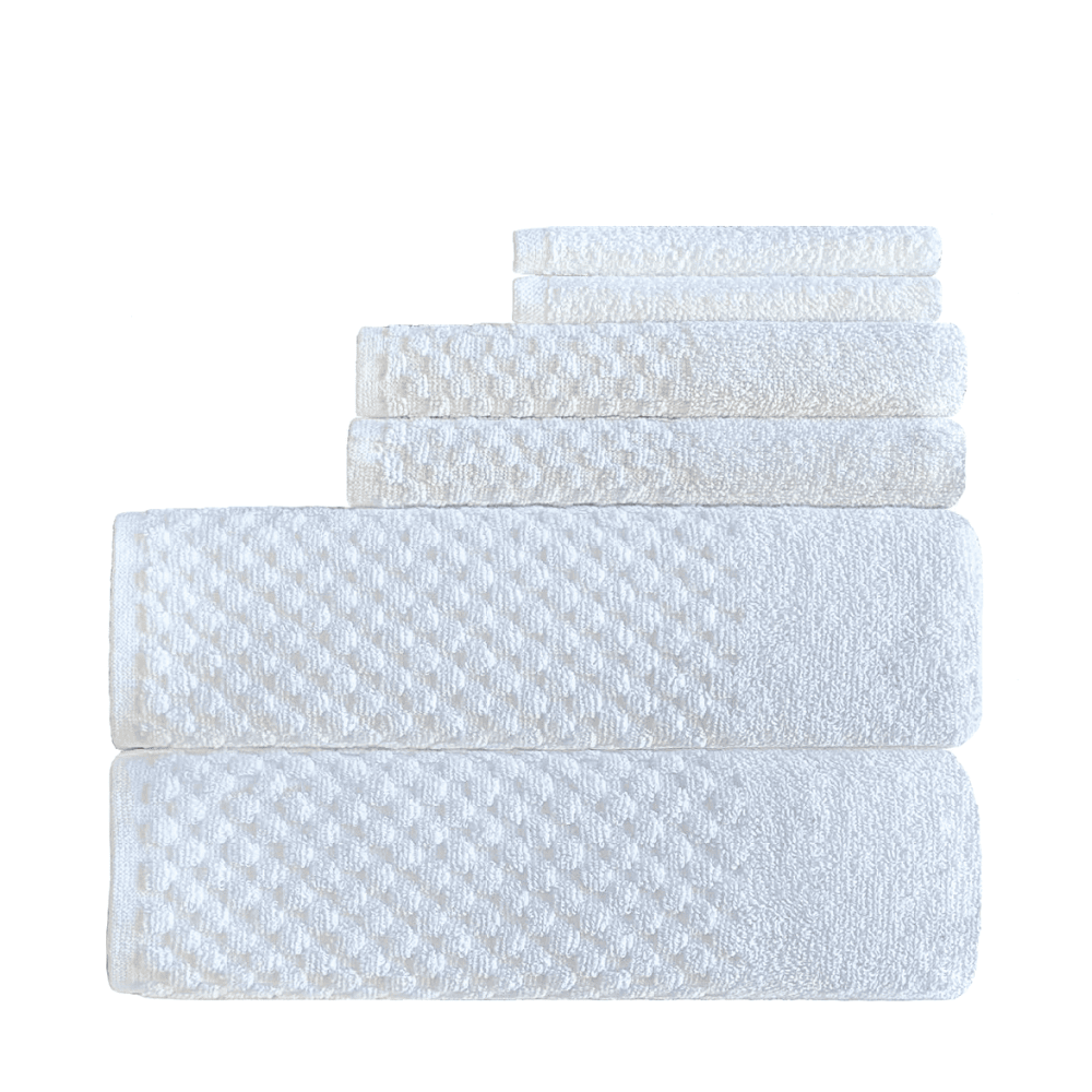 Luxurious wholesale hotel towels designed with elegance, perfect for Airbnb hosts looking to upgrade their washroom essentials with style and durability. DT Series Towel Set - 6 Pc