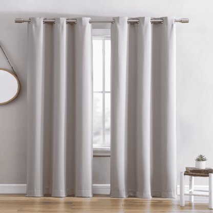 Ring Top Solid Blackout Thermal Grommet Single Curtain Panel Stone color