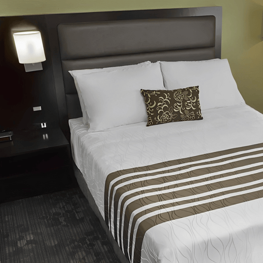 Hotel, Airb&b Brown and White Striped Top sheet