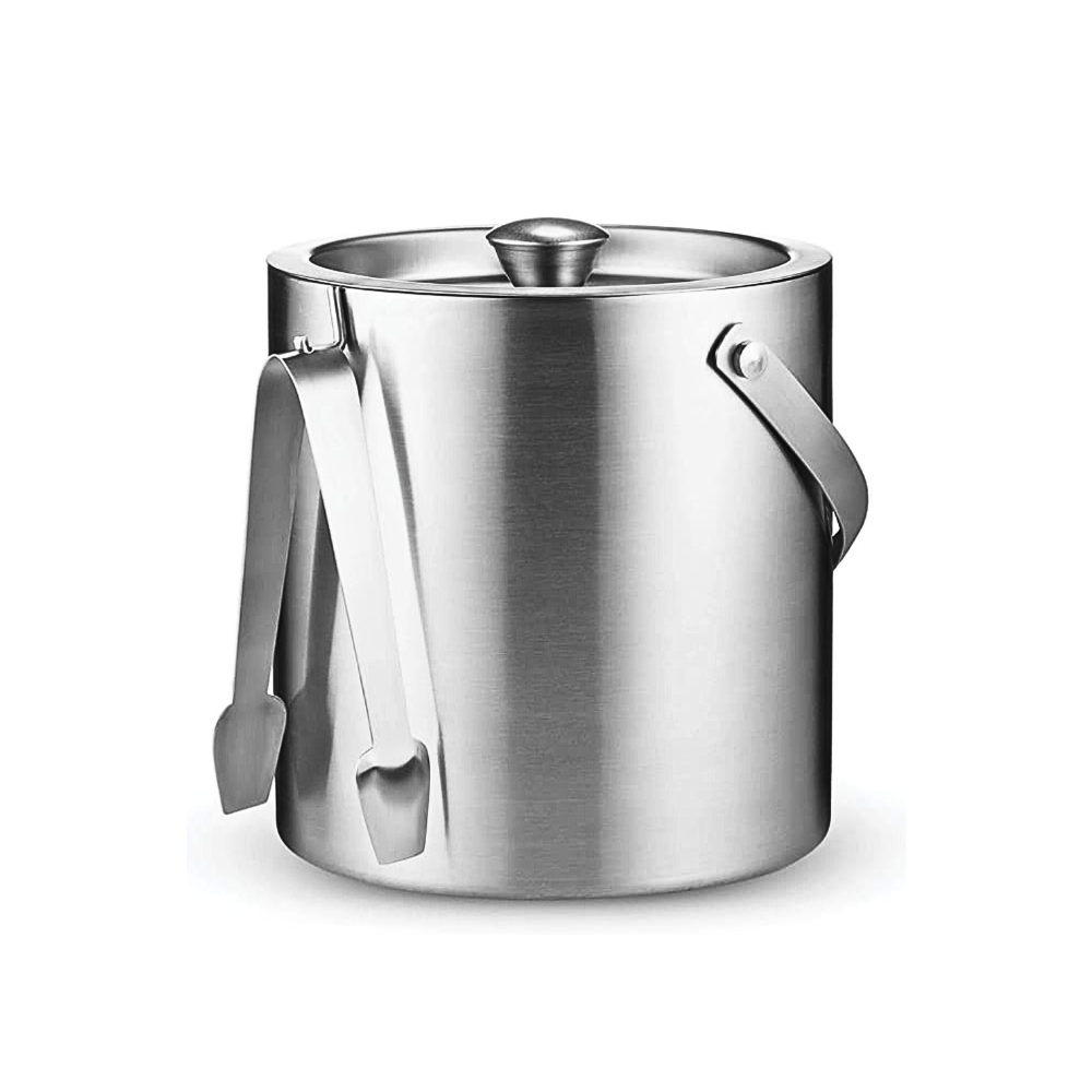 Double Wall Ice Bucket With Lid and Ice Tong Stainless Steel: A sleek and durable ice bucket with a secure lid and ice tong for easy serving.