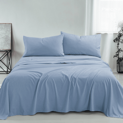 Soft Bedding Bed Set - 4 Pieces - Blue