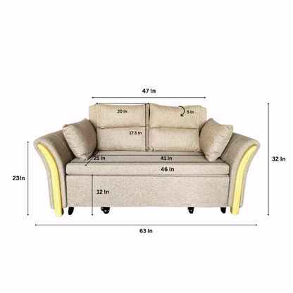 Modern Convertible Folding Sofa Bed with Storage- Sizes